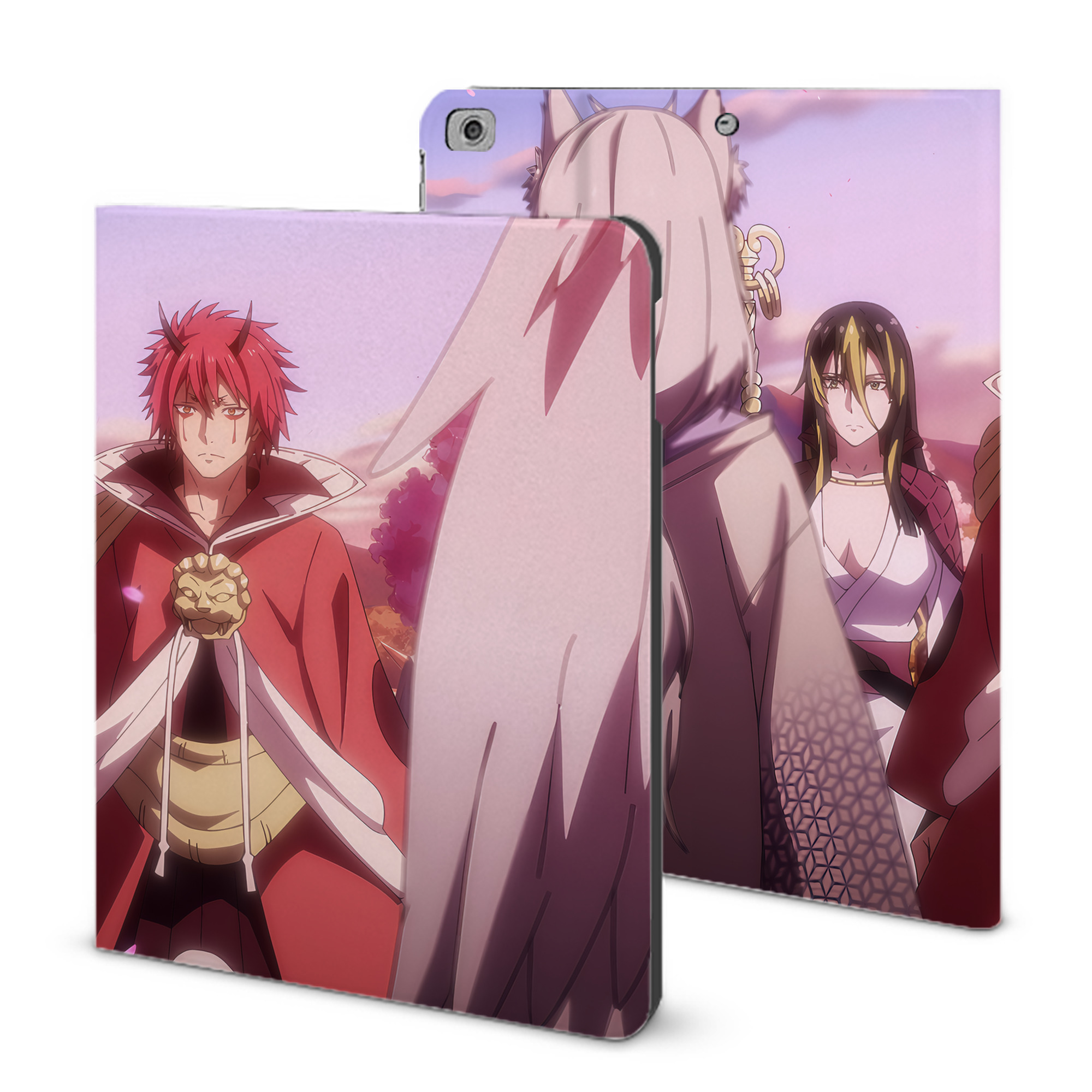 （画像用） 転スラ Regarding Reincarnated to Slime IPad ケース ブック型 PUレザー TPU 耐衝撃 軽量 薄型 ペン収納なし 全面保護 IPad 各モデル対応